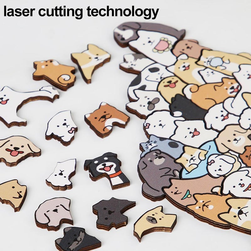 Animal Wooden Jigsaw Puzzles50 Pieces Pet Unique Shape Dogs Puzzle Educational Toys, Unique Gifts for Friends and Family, Bunny Lover Gifts for Home Decor (Dog) - Image 4